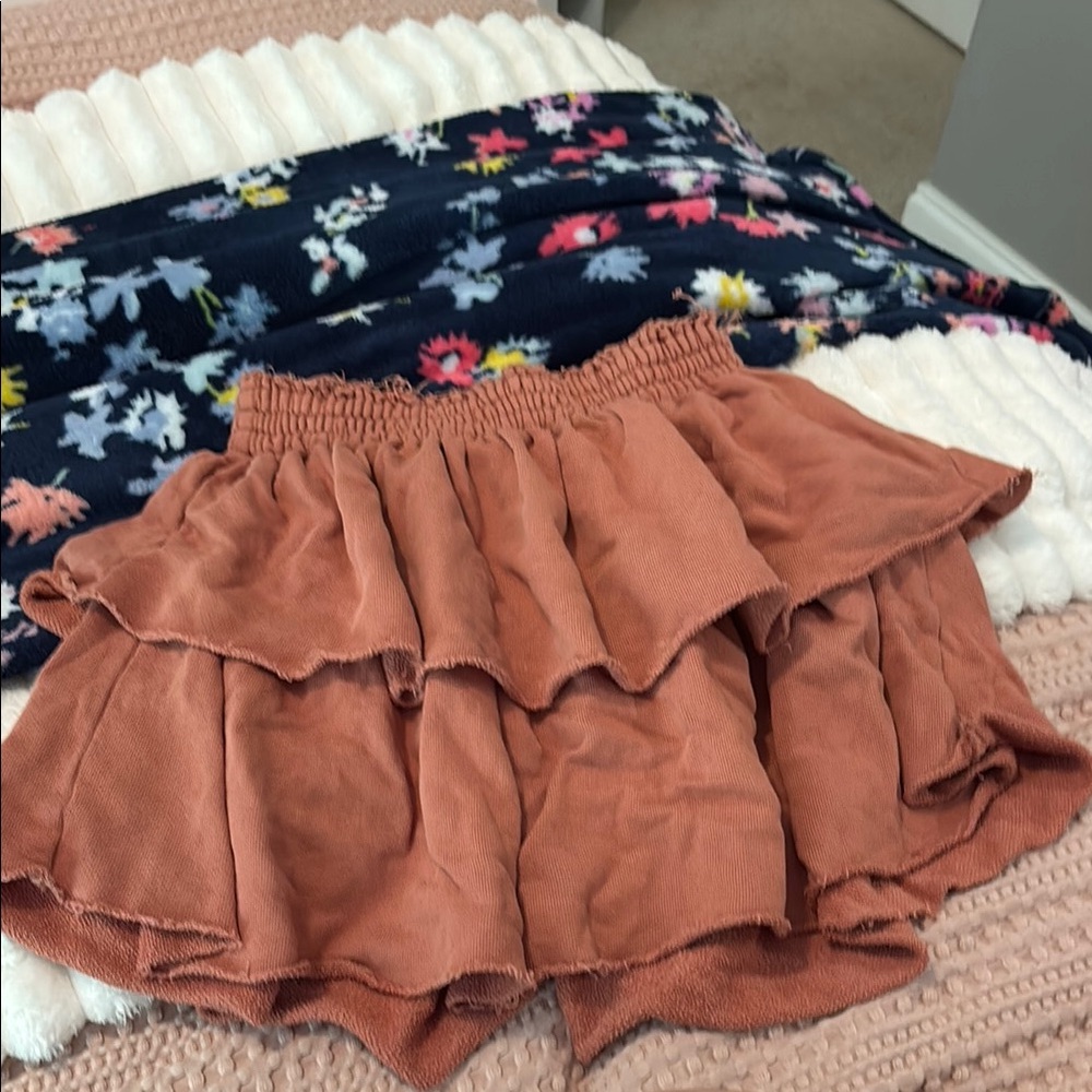 Aerie Terracotta Ruffled Skirt